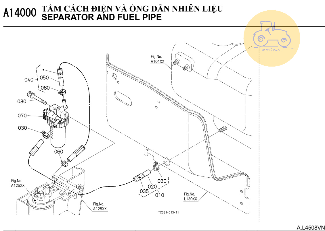 tấm cách điện và dây dẫn nhiên liệu